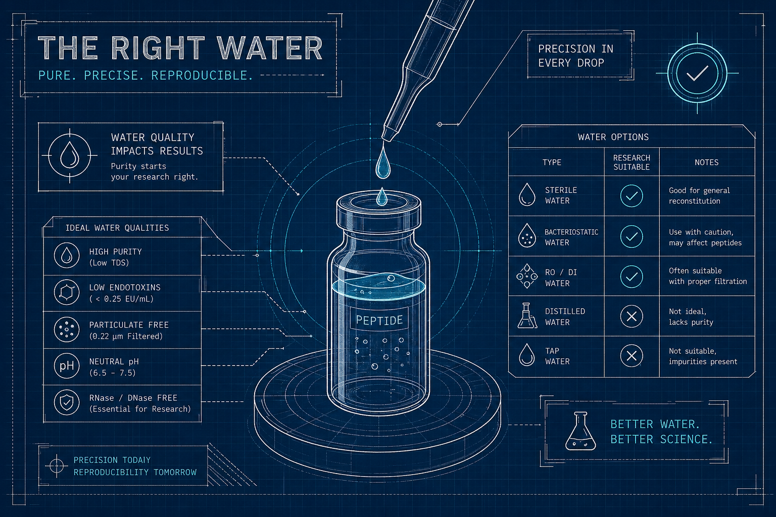 Best Water for Peptide Reconstitution in 2026: BAC vs. Sterile vs. PBS